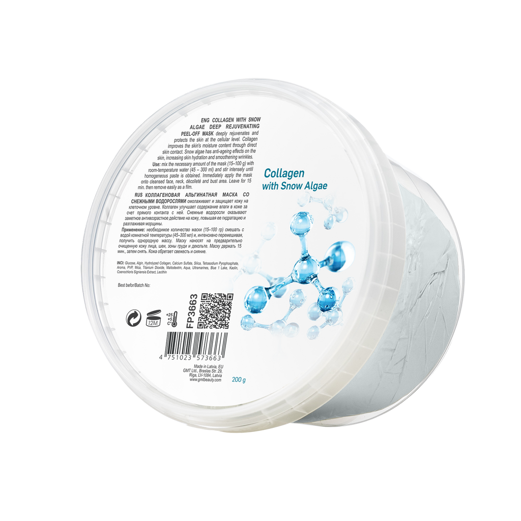 COLLAGEN WITH SNOW ALGAE AGELESS PEEL-OFF MASK (Algināta maska ar jūras kolagēnu un sniega aļģēm)