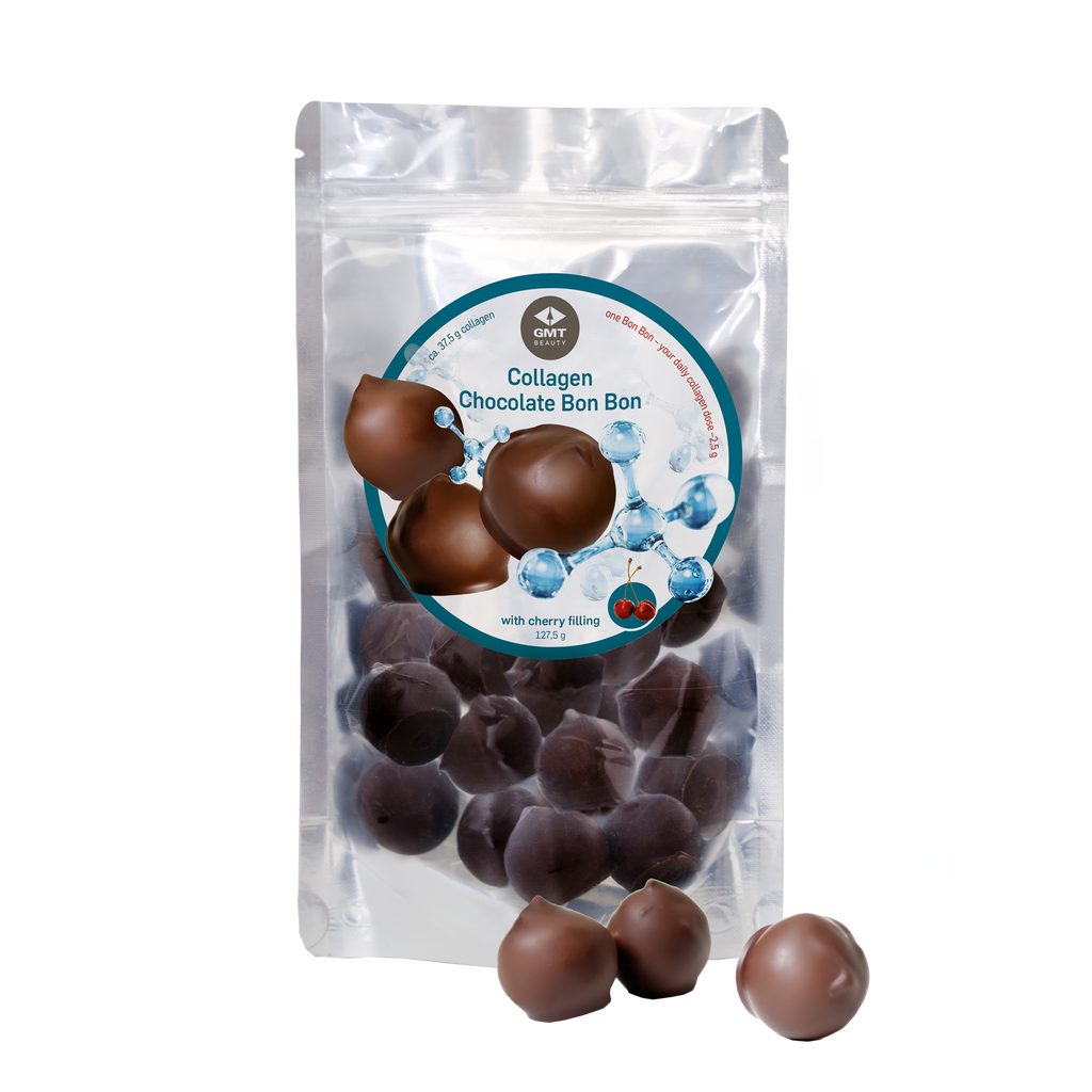 Kolagēna šokolādes konfektes ar ķiršu pildījumu (Collagen chocolate bon-bon with cherry filling)