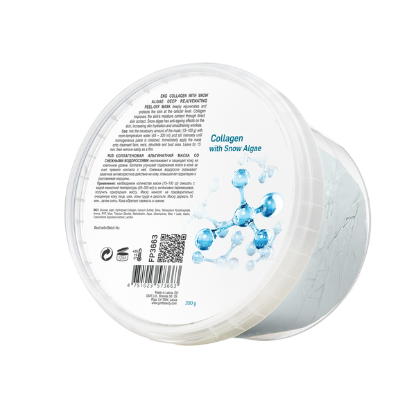 COLLAGEN WITH SNOW ALGAE AGELESS PEEL-OFF MASK (Algināta maska ar jūras kolagēnu un sniega aļģēm)